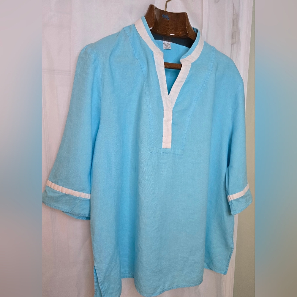 Anthropolgie‎ Linen Blouse  Beach Softgirl Resort Luxury Old Money